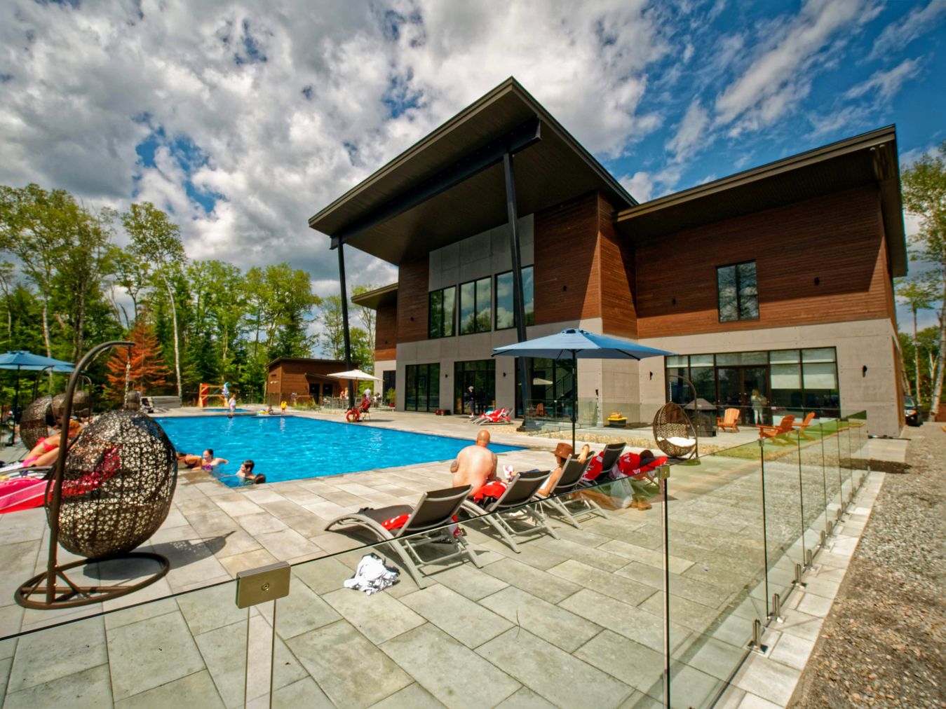 Bel Air Tremblant hotel with pool surrounded by nature